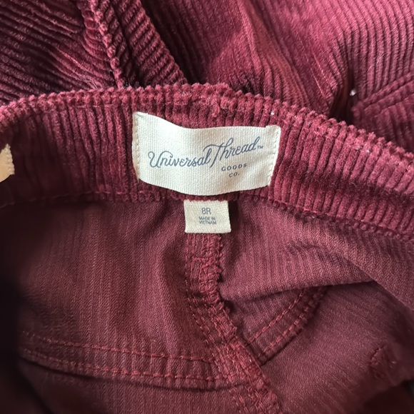 Burgundy maroon crop boot corduroys Universal Thread sz 8 - Picture 3 of 3